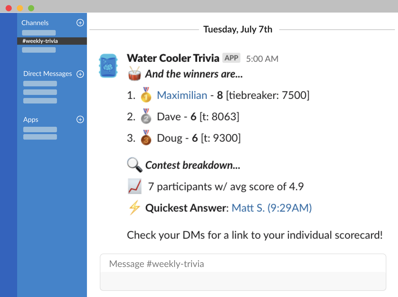 Water Cooler Trivia How it works